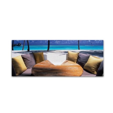 David Evans 'Beach Bunker-Maldives' Canvas Art,8x24